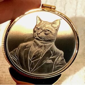 Business Cat ~ Unique Rare, One Ounce Silver Coin Money Clip (*New*)