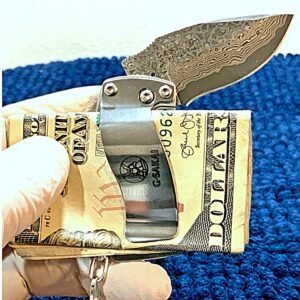 G. Sakai *Paw Prints* Money Clip Keychain With DAMASCUS STEEL VG-10 Core BLADE