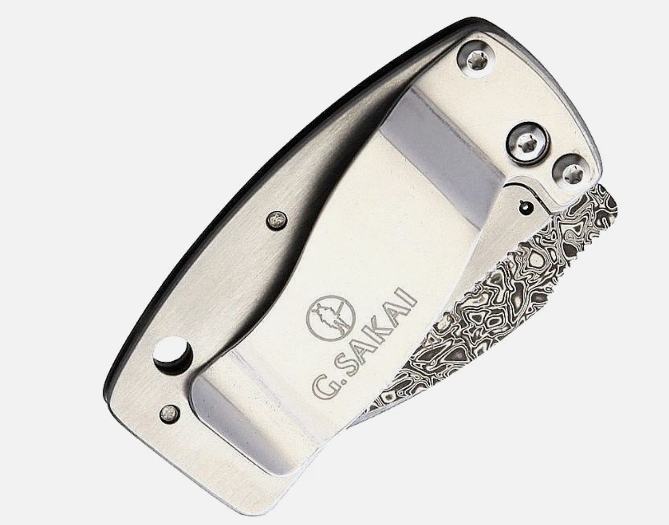 G. Sakai Sakura Ukimon Botanical Money Clip Katana Nick Opening Damascus VG-10 - Image 6