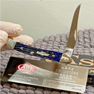 CASE Small Texas Toothpick (2804) Navy Blue Bone Handle Pocket Knife