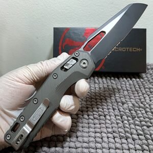 Microtech MSI Ram-Lok (210-2FLNC) *GRAY* Fluted Aluminum Handle Partial Serrated Böhler M390MK Blade Knife