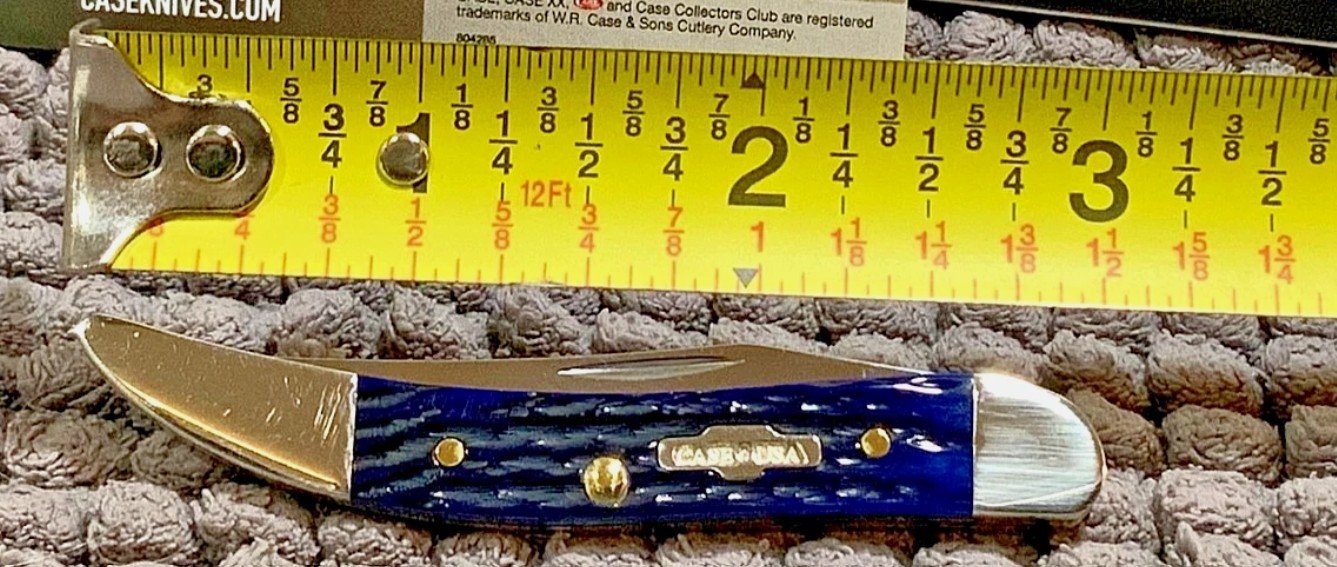 CASE Small Texas Toothpick (2804) Navy Blue Bone Handle Pocket Knife - Image 7