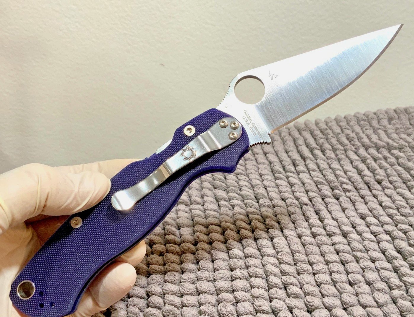 Spyderco Para Military 2 - Crucible S110V Metallurgy - Blurple Grip - Image 3