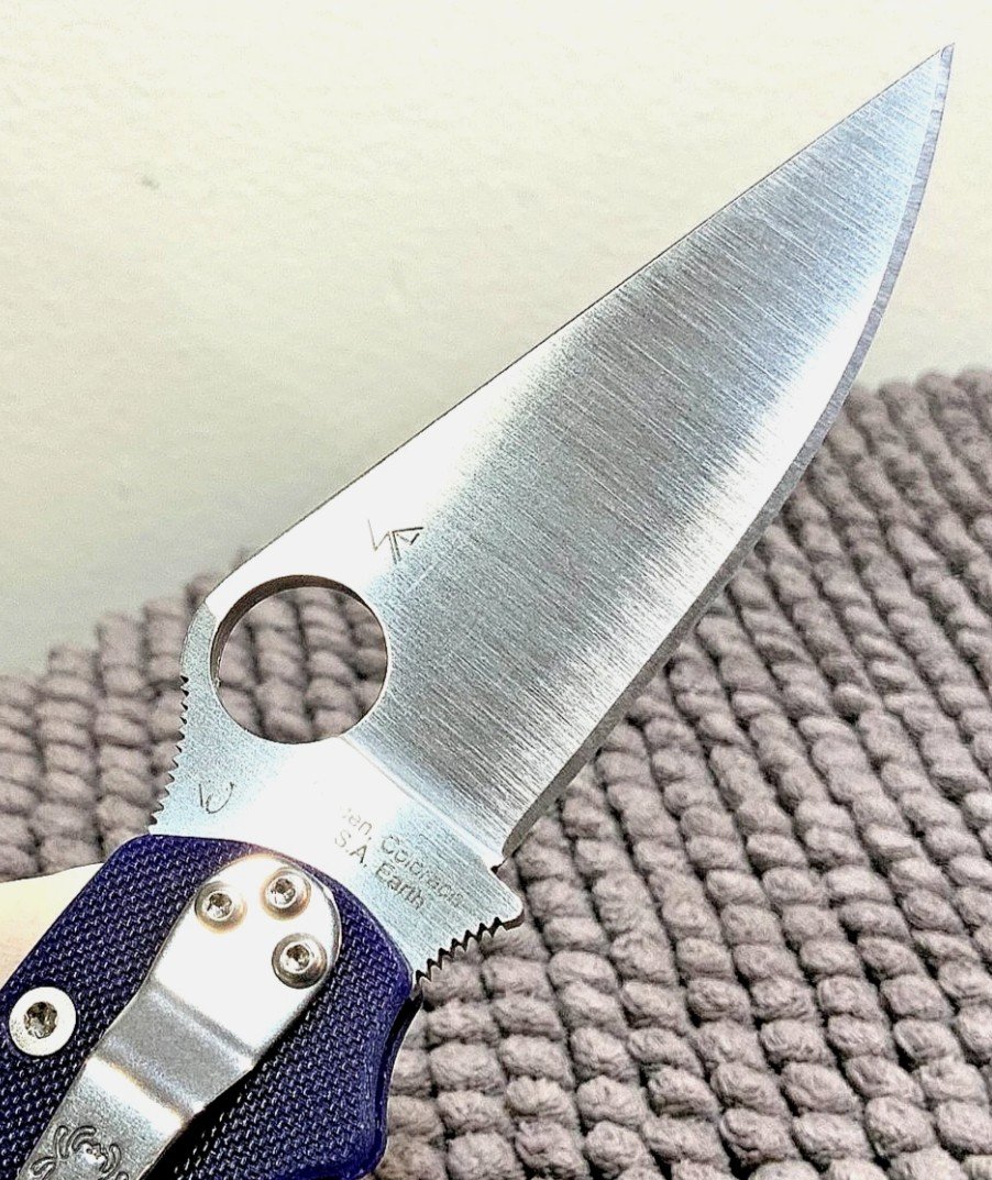 Spyderco Para Military 2 - Crucible S110V Metallurgy - Blurple Grip - Image 8