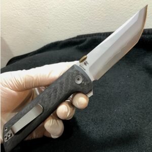 NMB Chop 2 NMB2406C Hitachi San Mai Blade Tanto Gold Disk Opening Folding Knife