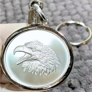 Intaglio Reserve Vault – SCREAMING EAGLE (30MM HALF OUNCE) Pure Silver Keychain