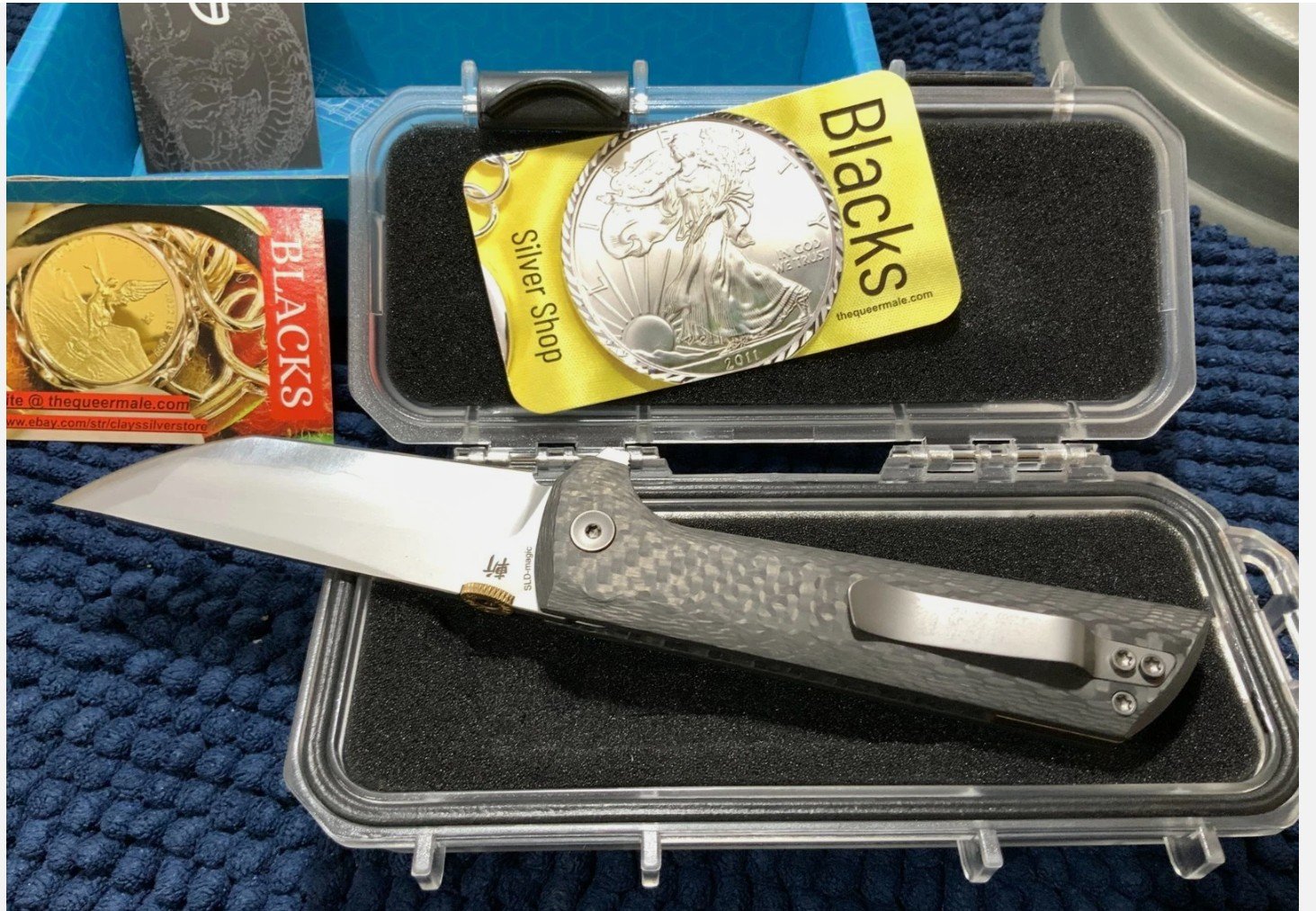 NMB Chop 2 NMB2406C Hitachi San Mai Blade Tanto Gold Disk Opening Folding Knife - Image 12