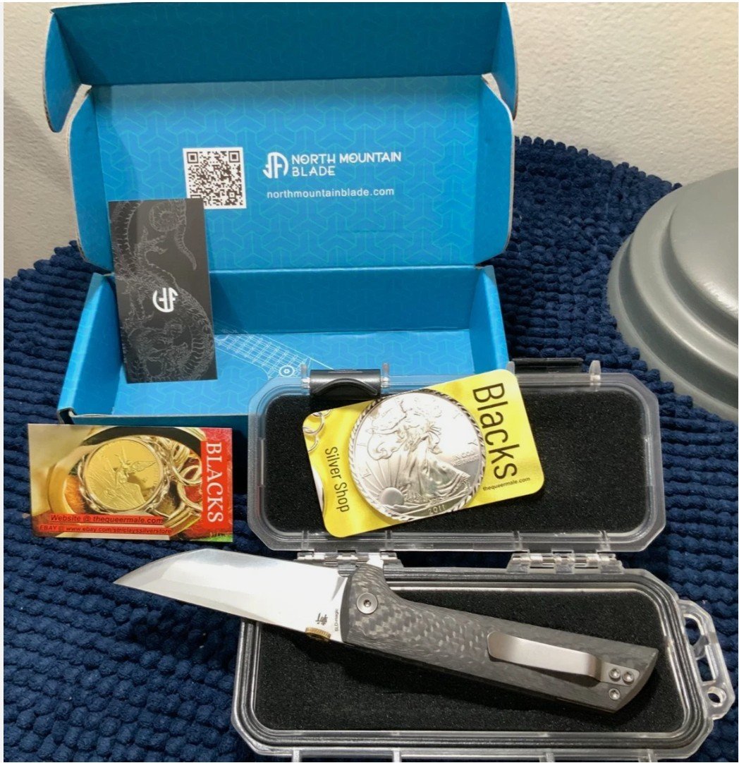 NMB Chop 2 NMB2406C Hitachi San Mai Blade Tanto Gold Disk Opening Folding Knife - Image 11