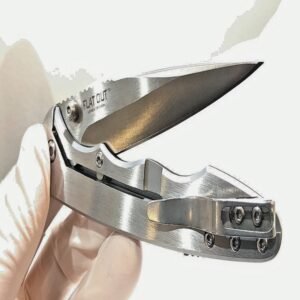 Tualong All Stainless Steel (Silver Lerch Model 7016) *Flat Out* Folding Knife